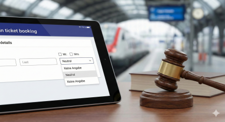Ein Tablet mit einem Buchungsvorgang auf dem Richt