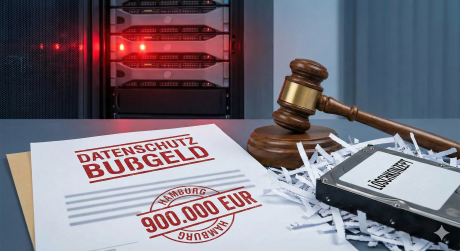 Ein Bußgeldbescheid auf dem Richtertisch